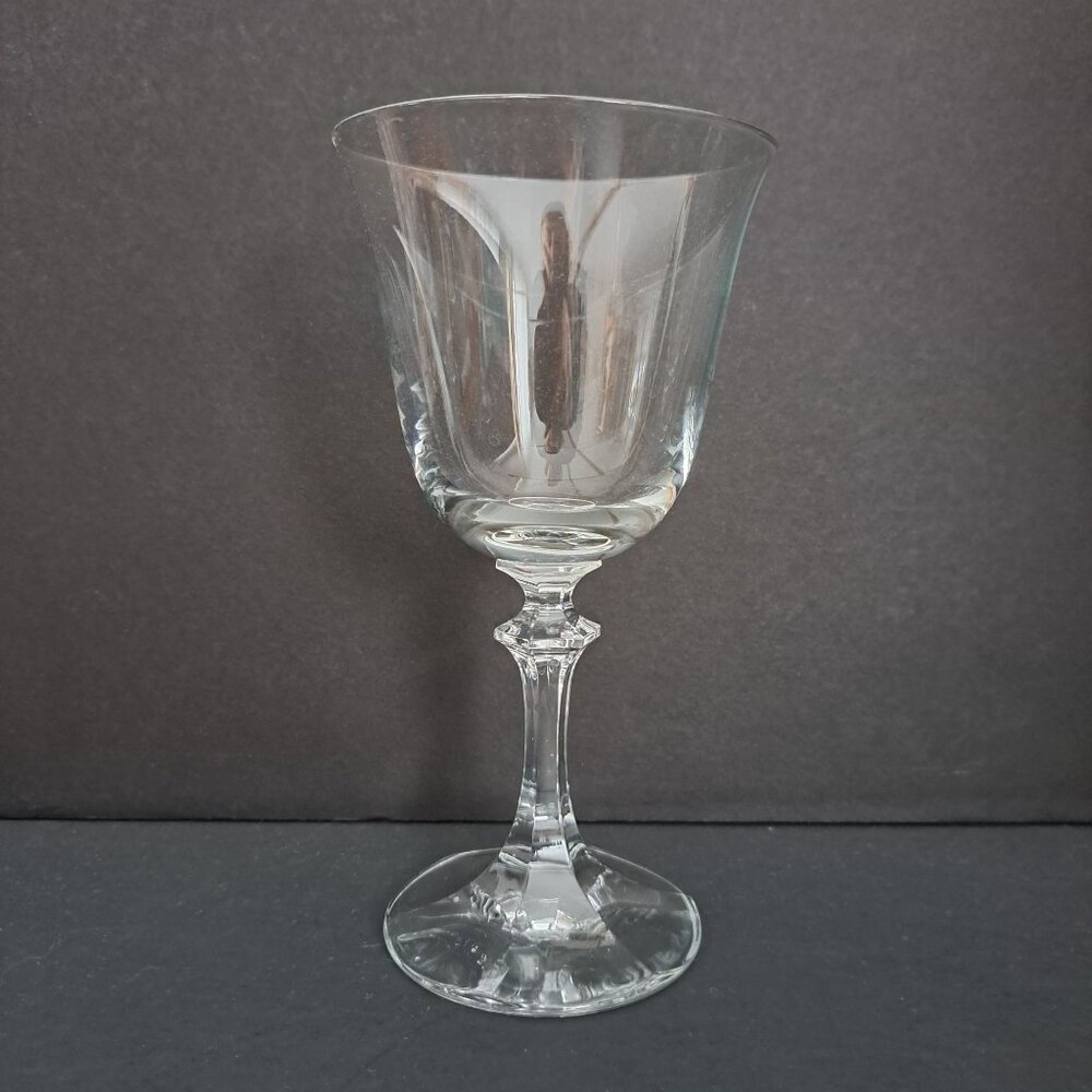 Royal Bavarian Crystal Water Goblet 7.25" Clear Faceted Stem Elegant Germany
